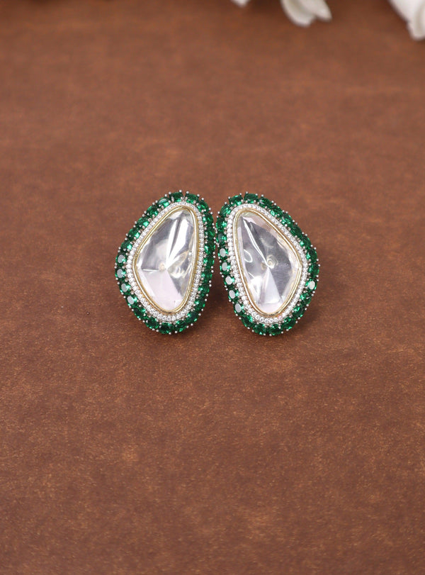 Kaira Kundan Polki Stud Earrings