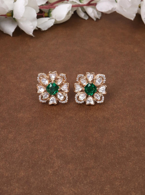 Zoya Kundan Polki Stud Earrings