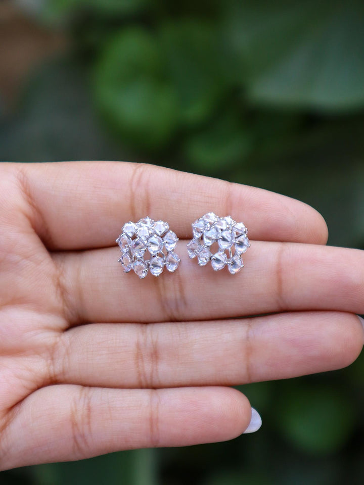 A closeup image of Cubic Crystal Earrings -1 by Live Some India 