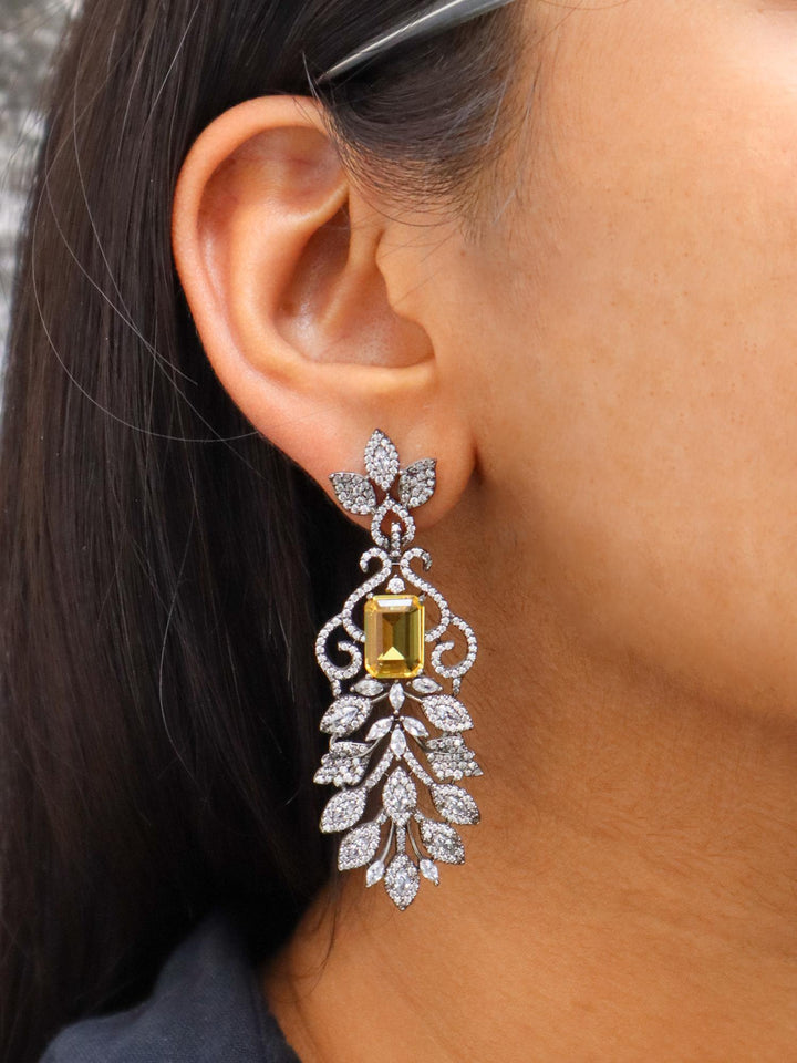 A closeup image of Emerging Doublet Diamond Earrings -1 by Live Some India 