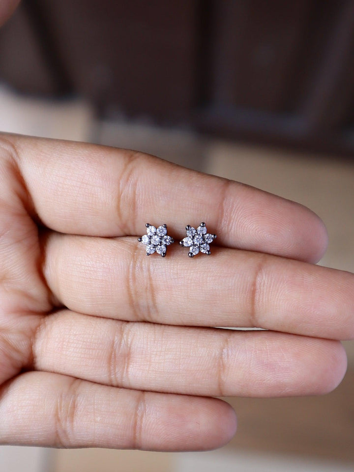 A closeup image of Floral Crystal Earrings -1 by Live Some India 