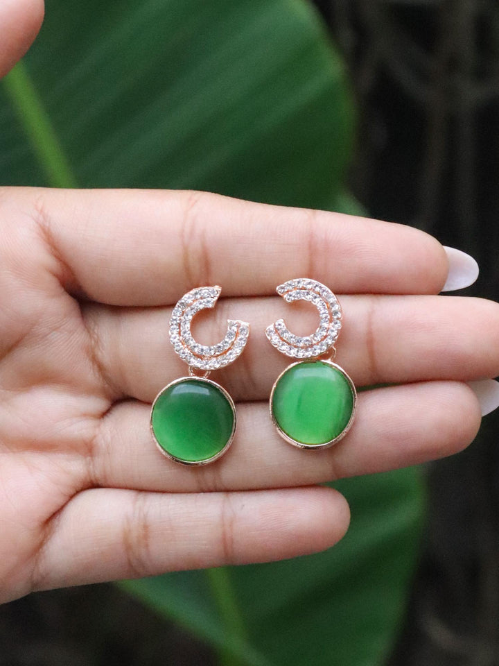 A closeup image of Green Forest Earrings -3 by Live Some India 