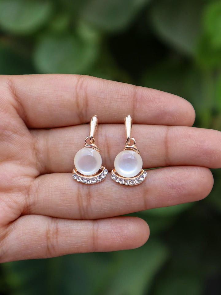 A closeup image of Hugging MOP Earrings -1 by Live Some India 