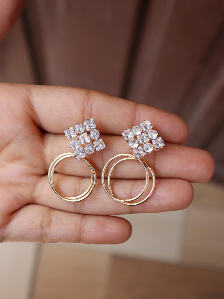 A closeup image of Ice Crystal Drop Earrings -1 by Live Some India 