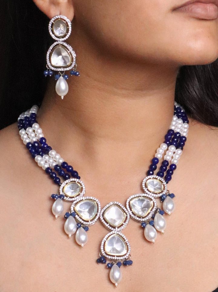 A closeup image of Iya Kundan Polki Necklace Set -2 by Live Some india 