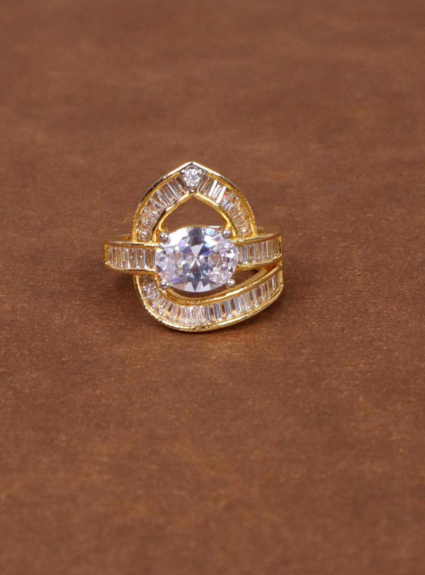 A closeup image of Krisha Diamond Ring -1 by Live Some India on a brown background 