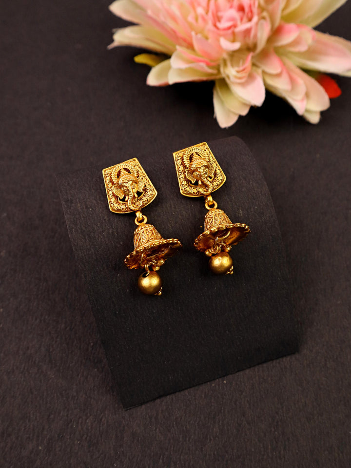 Lord Ganesh 18K Gold Plated Earrings by Live Some India