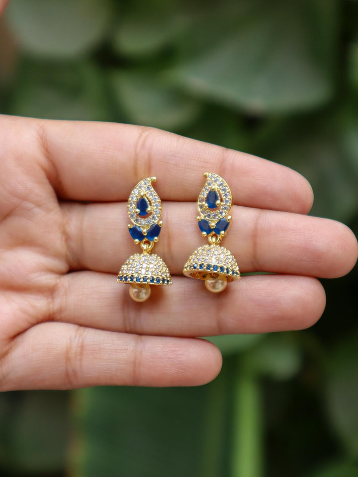 A closeup image of Maahi Kundan Polki Jhumka Earrings -3 by Live Some India 