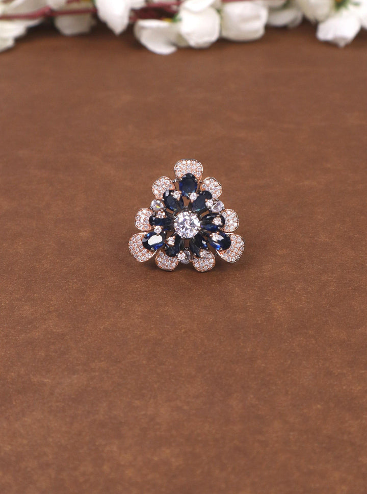 A closeup image of Mirai Contemporary Ring -4 by Live Some India on a brown background 