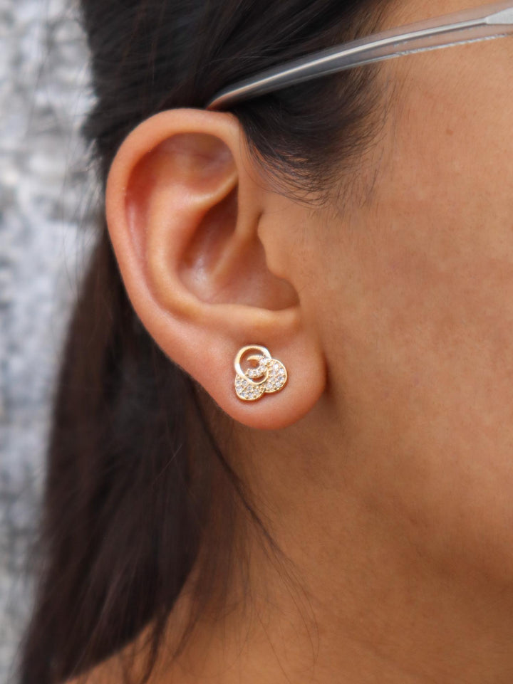 A closeup image of Moon under the Clouds Earrings by Live Some India 