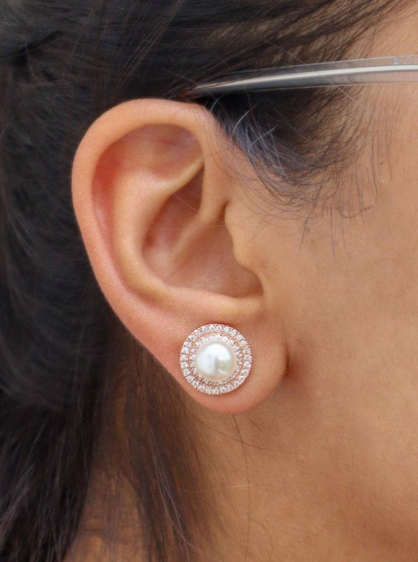 Ira Rose Pearl Earrings