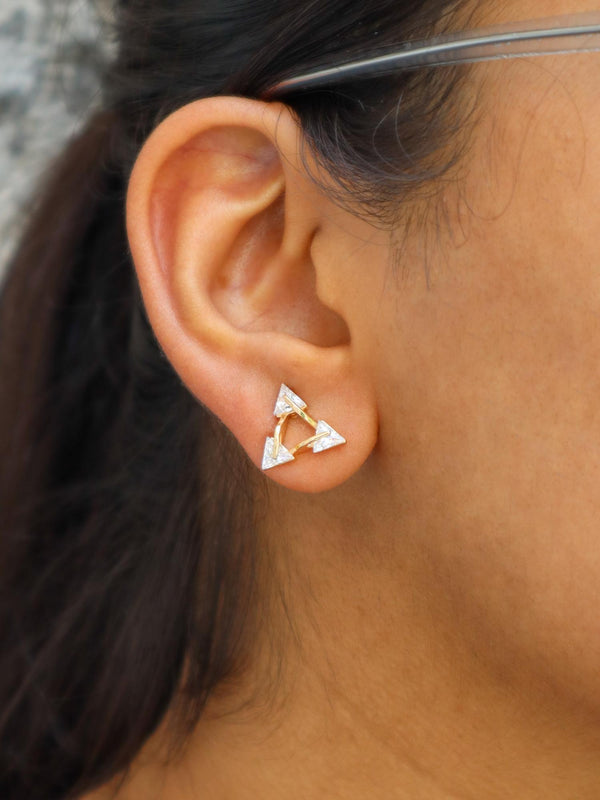 Triangular Studded Earrings