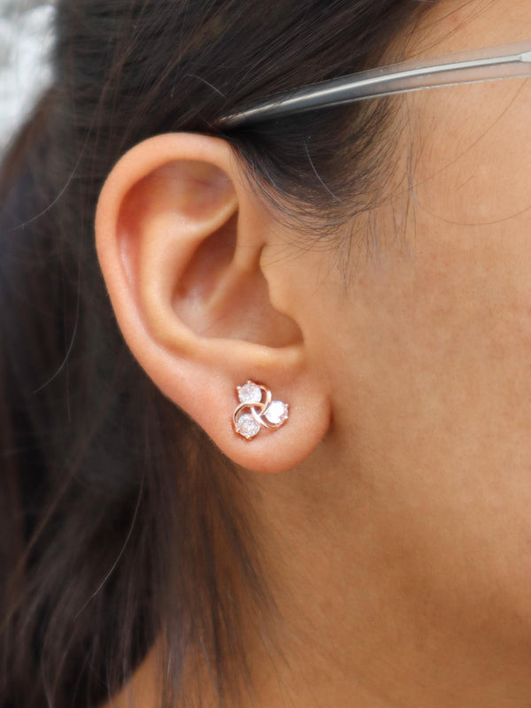 Intertwined Rose Gold Earrings