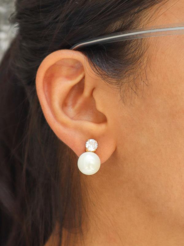 Solitaire Pearl Earrings