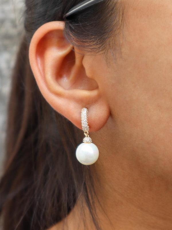 A closeup image of Party Pearl Earrings -1 by Live Some India 