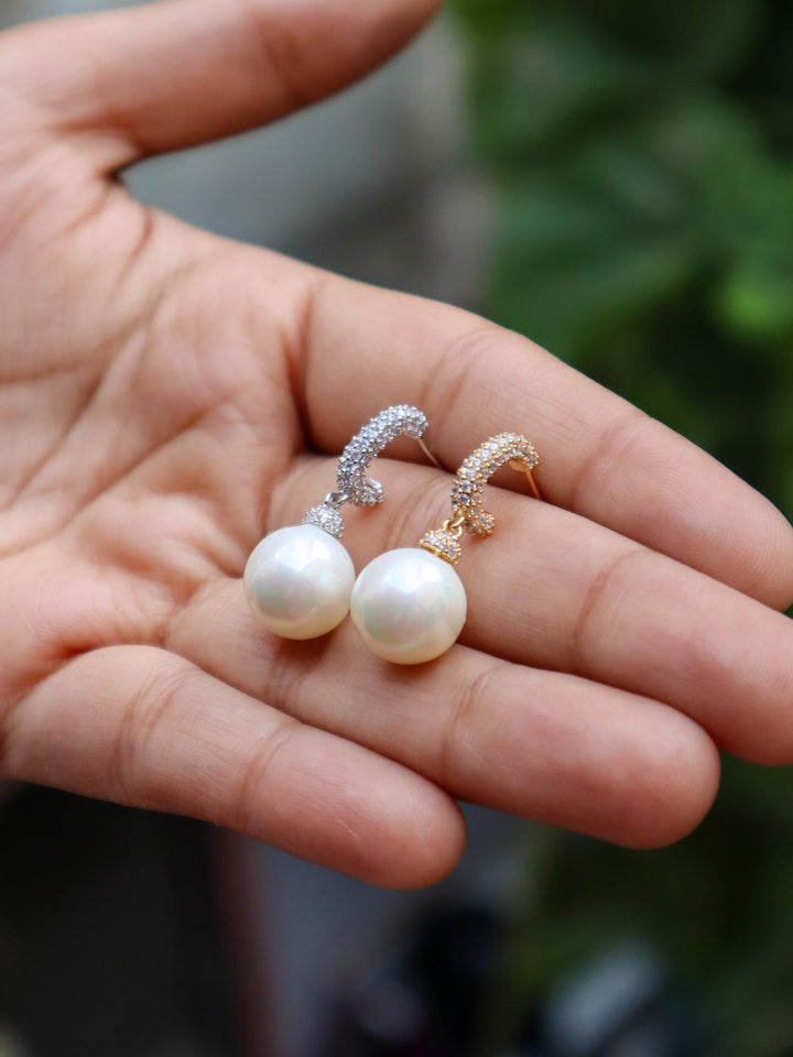 A closeup image of Party Pearl Earrings -2 by Live Some India 