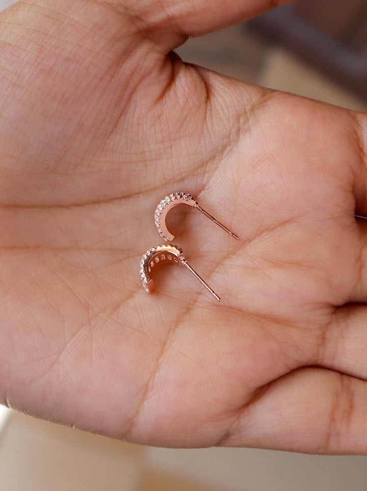 A closeup image of Rose Gold Ladder Earrings -2 by Live Some India 