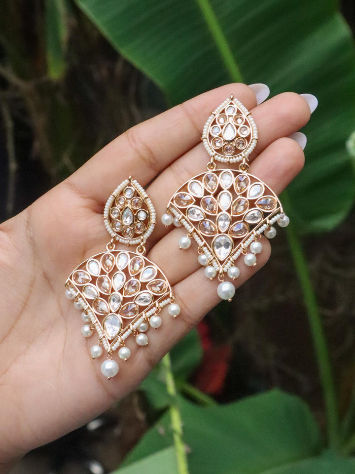 A closeup image of Royal Essence Diamond Earrings -2 by Live Some India 