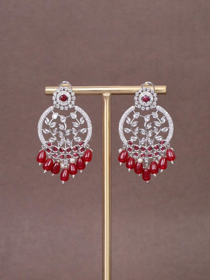 A closeup image of Shades of Love Diamond Earrings by Live Some India 