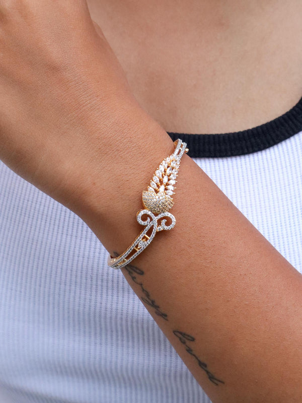 A closeup image of a girl wearing Snake Diamond Bracelet-3 by Live Some India 