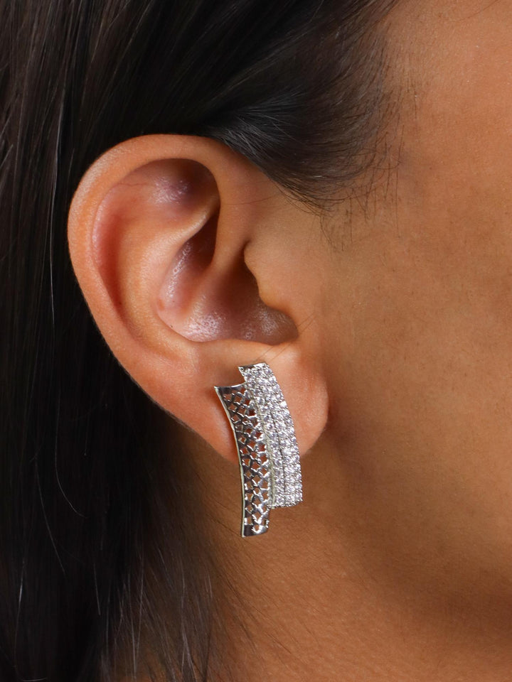 A closeup iamge of Snake Diamond Earrings -2 by Live Some India 