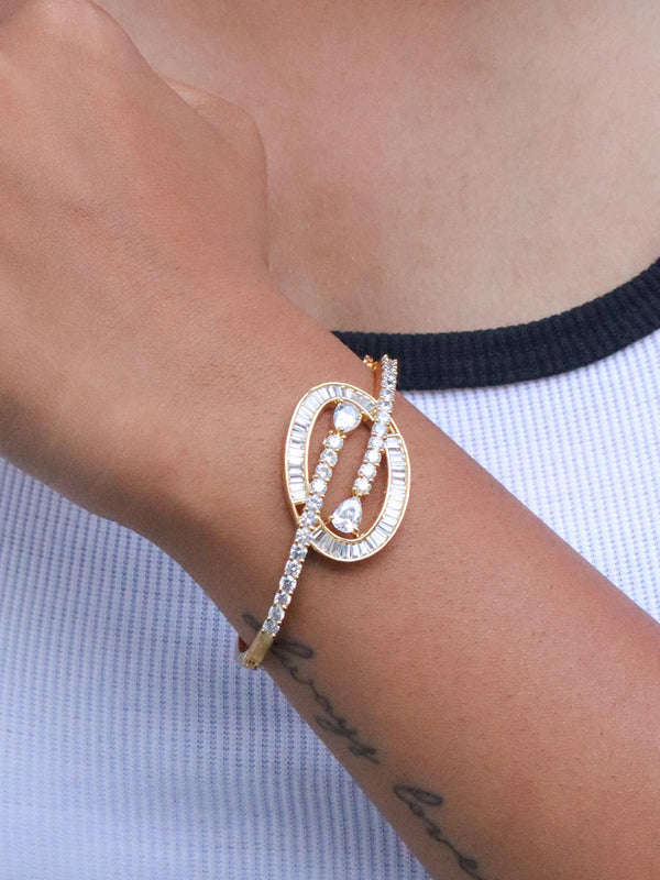 A closeup image of a girl wearing Starry Diamond Bracelet -2 by Live Some India 