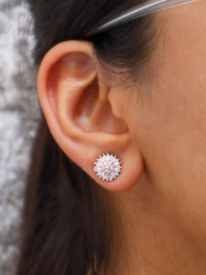 A closeup image of Statement Round Earrings by Live Some India 