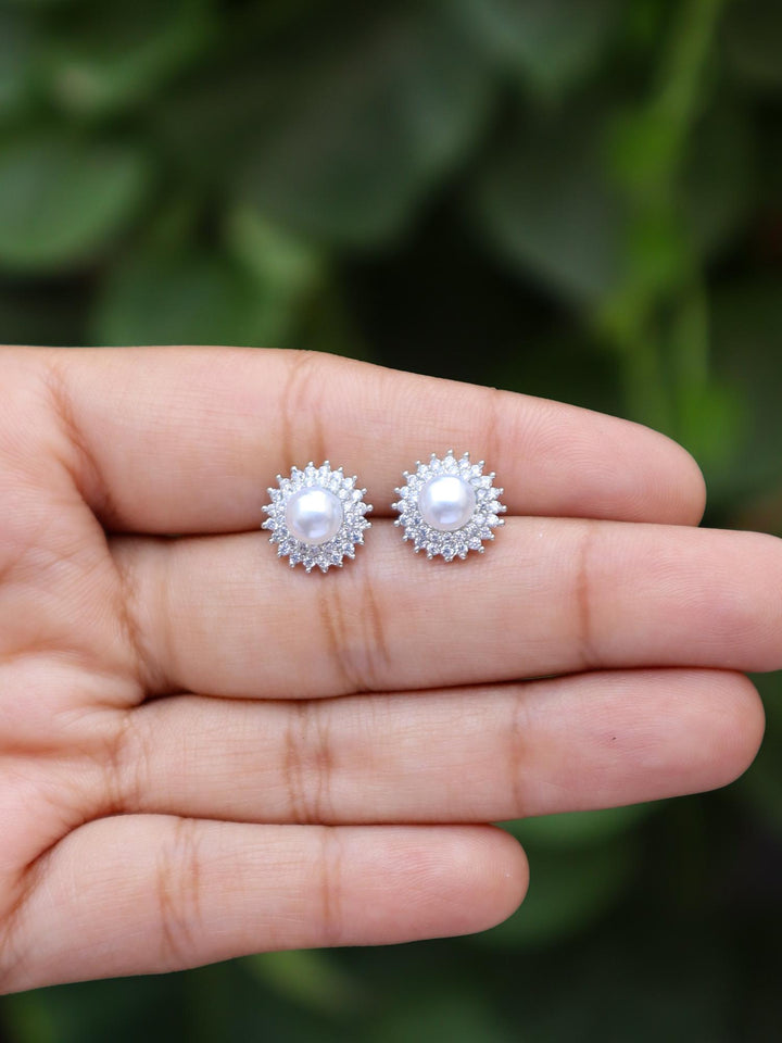 Alluring Pearl Earrings - by Live Some India in just A closeup image of Alluring Pearl Earrings - 1 by Live Some India