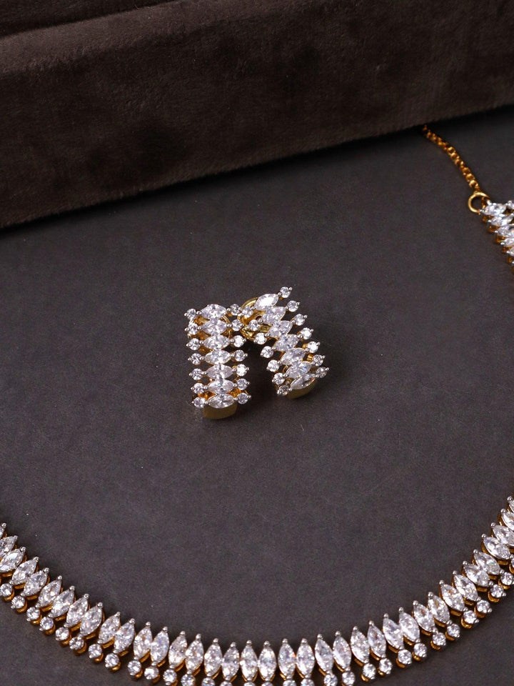 Amiya Diamond Necklace Set - by Live Some India in just Amiya Diamond Necklace Set