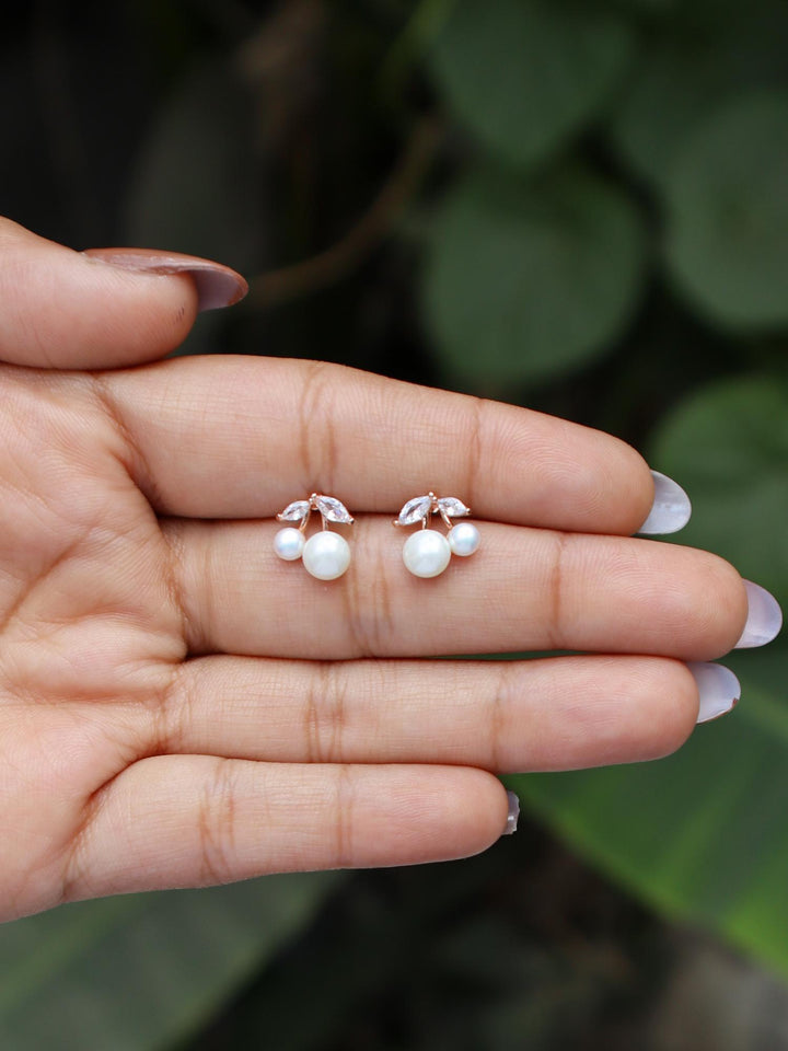 Blooming Flower Pearl Earrings - by Live Some India in just A closeup image of Blooming Flower Pearl Earrings - 2 by Live Some India