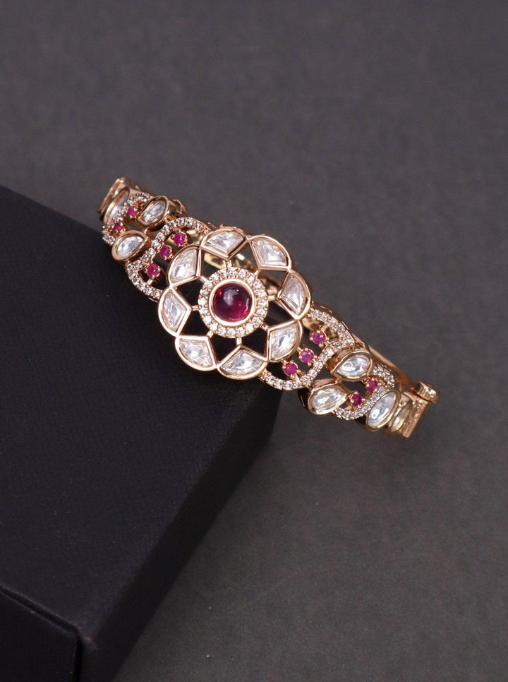 Blush Kundan Polki Bracelet - by Live Some India in just A closeup image of Blush Kundan Polki Bracelet -1 by Live Some India