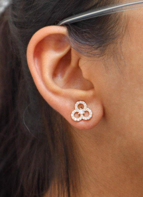 Circle of Crystal Earrings - by Live Some India in just A closeup image of Circle of Crystal Earrings by Live Some India