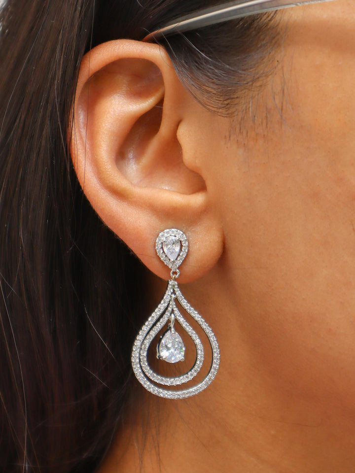 Classic Style Diamond Earrings - by Live Some India in just A closeup image of Classic Style Diamond Earrings - 1 by Live Some India