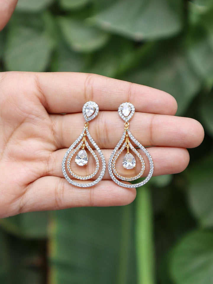 Classic Style Diamond Earrings - by Live Some India in just A closeup image of Classic Style Diamond Earrings - 2 by Live Some India