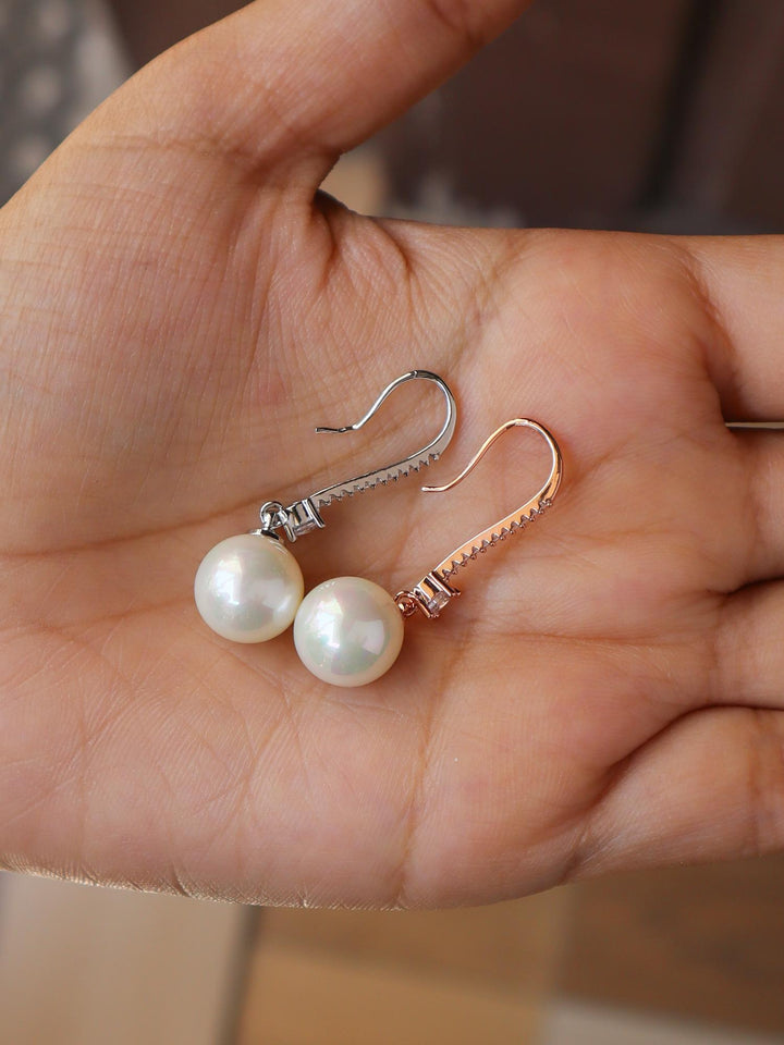 Crystal Pearl Dangler Earrings - by Live Some India in just Crystal Pearl Dangler Earrings