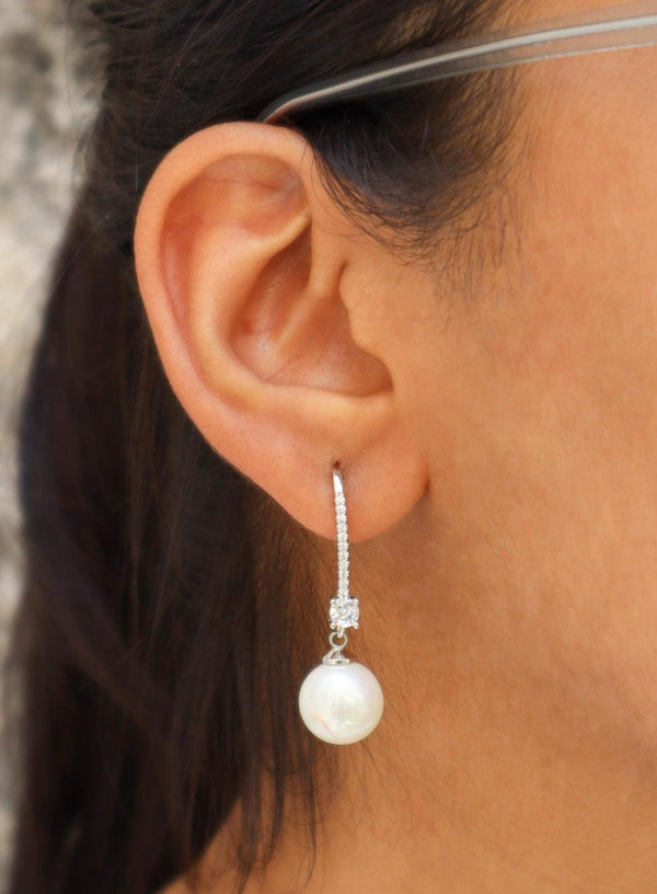 Crystal Pearl Dangler Earrings - by Live Some India in just Crystal Pearl Dangler Earrings