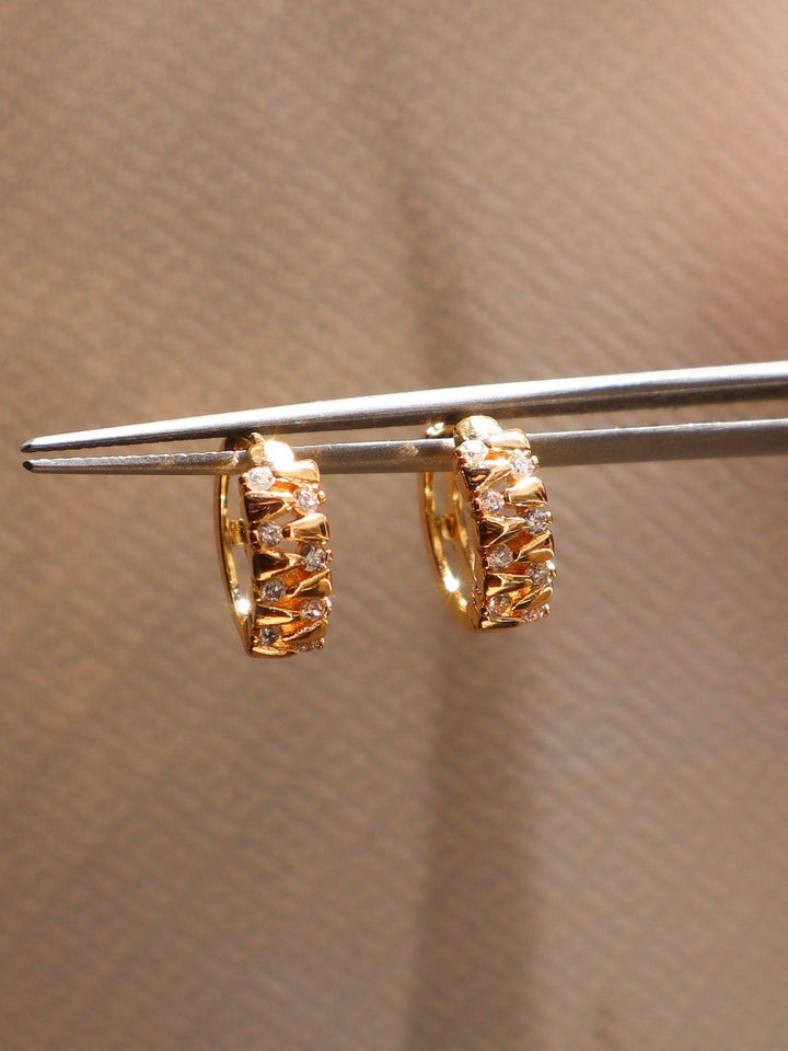 Crystal Studded Ladder Earrings - by Live Some India in just A closeup image of Rose Gold Statement Earrings - 1 by Live Some India