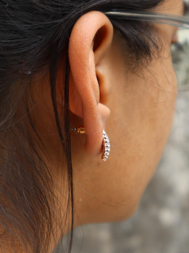 Curved Leaf Earrings - by Live Some India in just A closeup image of Curved Leaf Earrings -3 by Live Some India