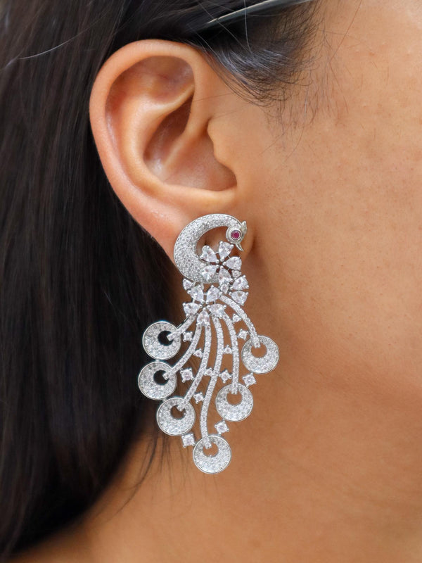 Peacock Designer Diamond Earrings