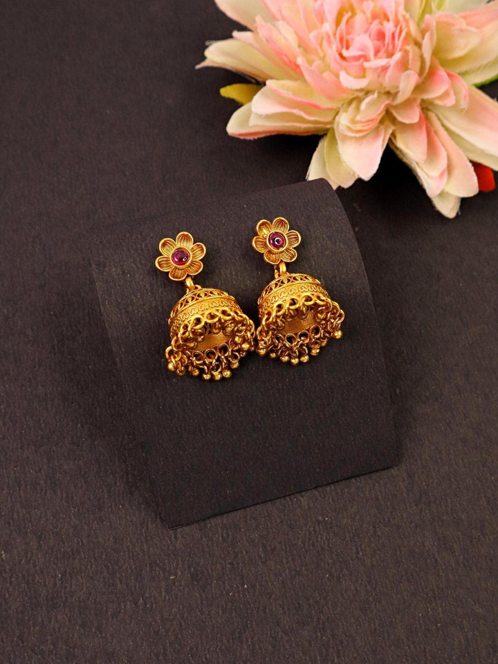 Laxmi Mata 18K Gold Plated Temple Jewellery - by Live Some India in just Laxmi Mata 18K Gold Plated Earrings by Live Some India