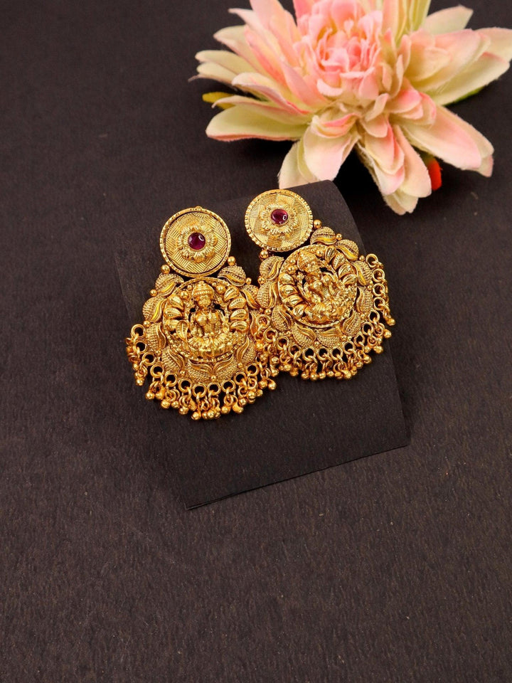 Maa Laxmi Temple Jewellery - by Live Some India in just Maa Laxmi Premium Quality Earrings by Live Some India