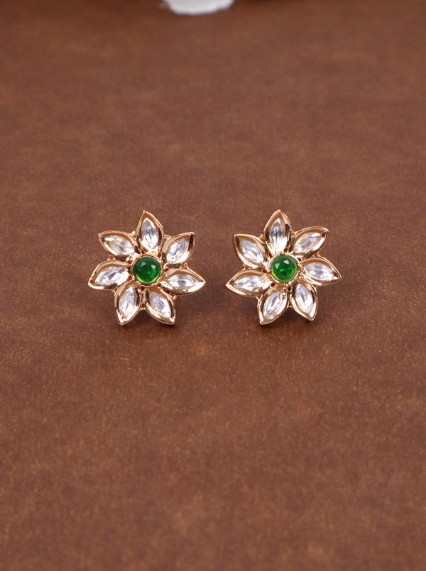 Zara Kundan Polki Stud Earrings - by Live Some India in just Zara Kundan Polki Stud Earrings